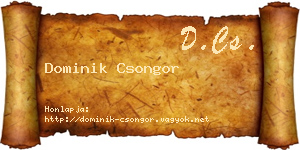 Dominik Csongor névjegykártya